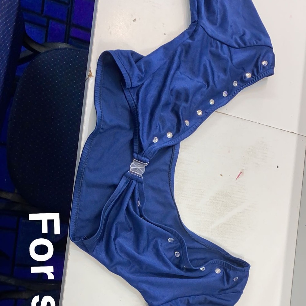 Blue two piece dance outfit